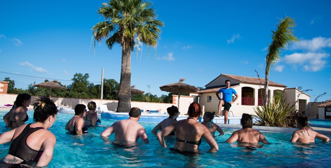 Réveil musculaire piscine Argelès-sur-Mer camping La Coste Rouge